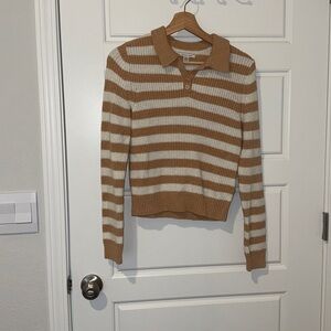 american eagle striped collared sweater